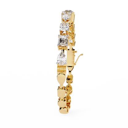 LGD Bracelet Multi Stone (13.84ct  ) In 14K Gold