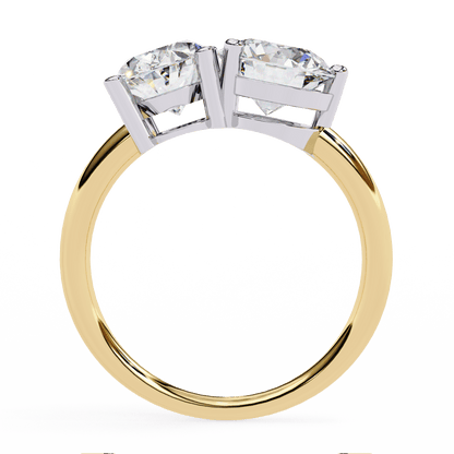 Toi et Moi 2.00 Carat Oval & Round Cut Diamond Engagement Ring – Two Stone Bridal Jewelry