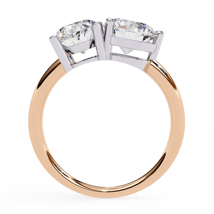 Toi et Moi 2.00 Carat Oval & Round Cut Diamond Engagement Ring – Two Stone Bridal Jewelry