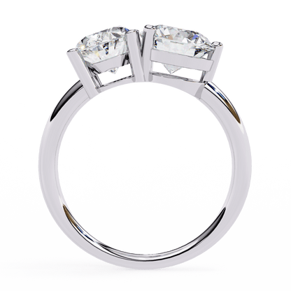 Toi et Moi 2.00 Carat Oval & Round Cut Diamond Engagement Ring – Two Stone Bridal Jewelry