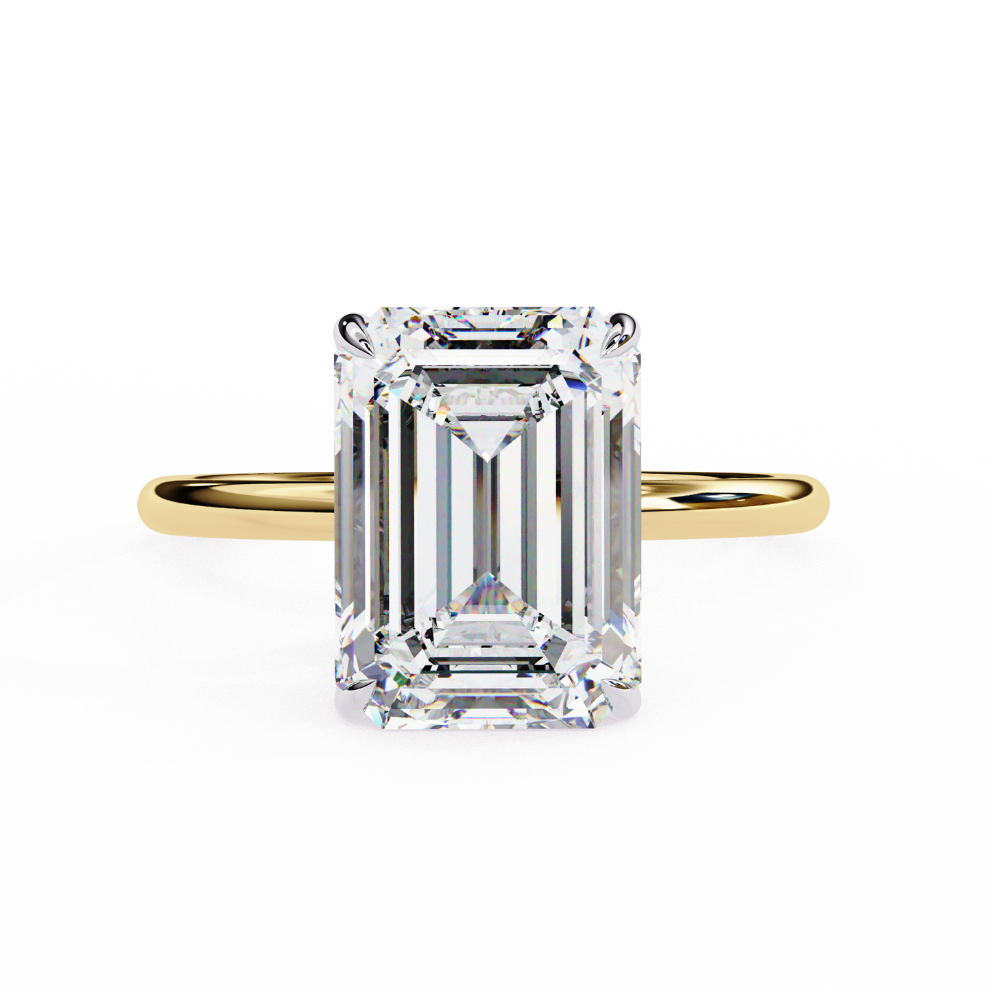 2.24 carat emerald cut hidden halo diamond engagement ring for women – elegant bridal jewelry