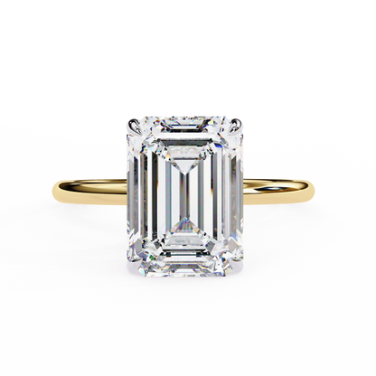 2.24 Carat Emerald Cut Hidden Halo Diamond Engagement Ring for Women – Elegant Bridal Jewelry