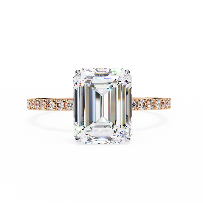 1.80 Carat Paradise Emerald & Round Cut Diamond Engagement Ring for Women – Luxury Bridal Jewelry
