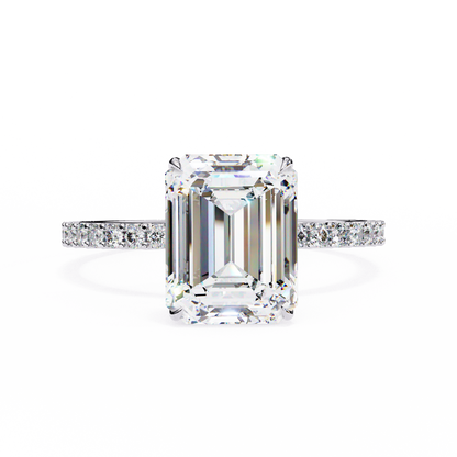 1.80 Carat Paradise Emerald & Round Cut Diamond Engagement Ring for Women – Luxury Bridal Jewelry