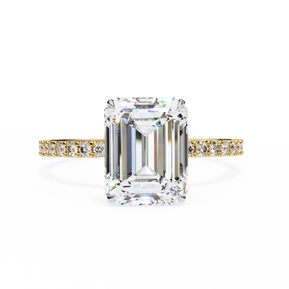 1.80 Carat Paradise Emerald & Round Cut Diamond Engagement Ring for Women – Luxury Bridal Jewelry
