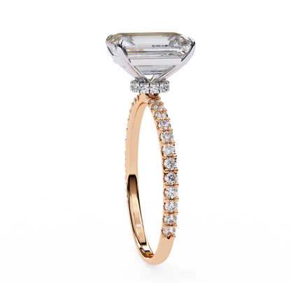 1.80 Carat Paradise Emerald & Round Cut Diamond Engagement Ring for Women – Luxury Bridal Jewelry