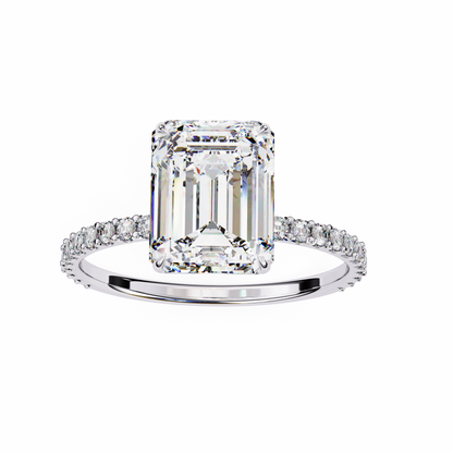 1.80 Carat Paradise Emerald & Round Cut Diamond Engagement Ring for Women – Luxury Bridal Jewelry