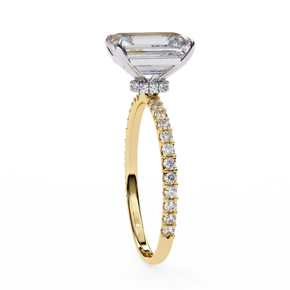 1.80 Carat Paradise Emerald & Round Cut Diamond Engagement Ring for Women – Luxury Bridal Jewelry