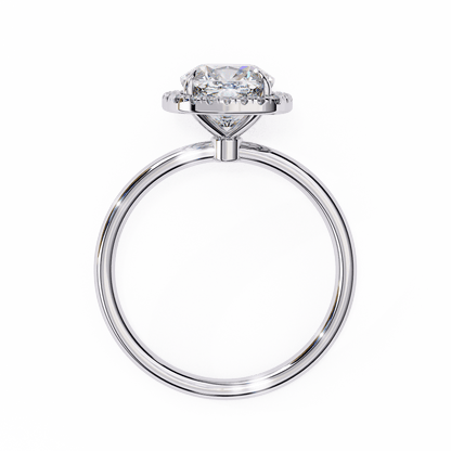 1.24 Carat Cushion Cut Halo Diamond Engagement Ring – Elegant Bridal Jewelry
