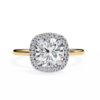 1.24 Carat Cushion Cut Halo Diamond Engagement Ring – Elegant Bridal Jewelry