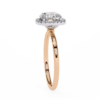 1.24 Carat Cushion Cut Halo Diamond Engagement Ring – Elegant Bridal Jewelry