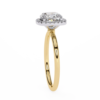 1.24 Carat Cushion Cut Halo Diamond Engagement Ring – Elegant Bridal Jewelry