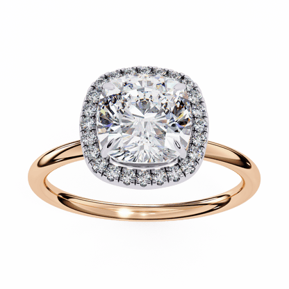 1.24 Carat Cushion Cut Halo Diamond Engagement Ring – Elegant Bridal Jewelry