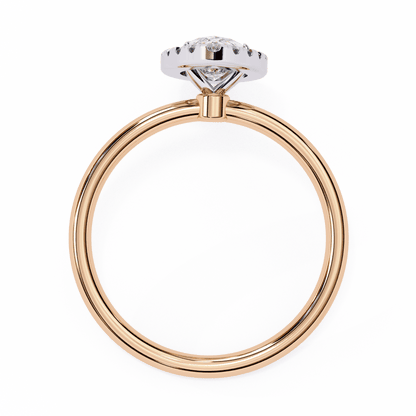 1.20 Carat Marquise Cut Halo Diamond Engagement Ring with Round Side Stones – Elegant Bridal Jewelry