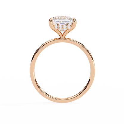 2.16 Carat Princess Cut Hidden Halo Diamond Engagement Ring – Elegant Bridal Jewelry