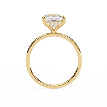 2.16 Carat Princess Cut Hidden Halo Diamond Engagement Ring – Elegant Bridal Jewelry