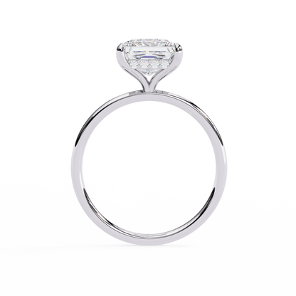 2.16 Carat Princess Cut Hidden Halo Diamond Engagement Ring – Elegant Bridal Jewelry