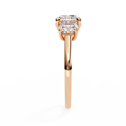 Three Stone 2 Carat Cushion Cut Diamond Engagement Ring for Women – Elegant Bridal Jewelry