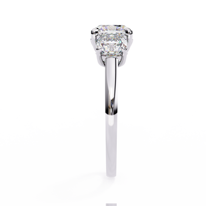 Three Stone 2 Carat Cushion Cut Diamond Engagement Ring for Women – Elegant Bridal Jewelry