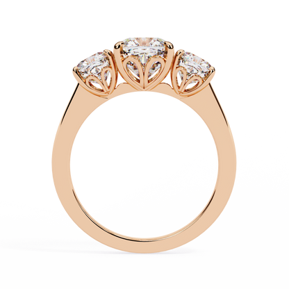 Three Stone 2 Carat Cushion Cut Diamond Engagement Ring for Women – Elegant Bridal Jewelry