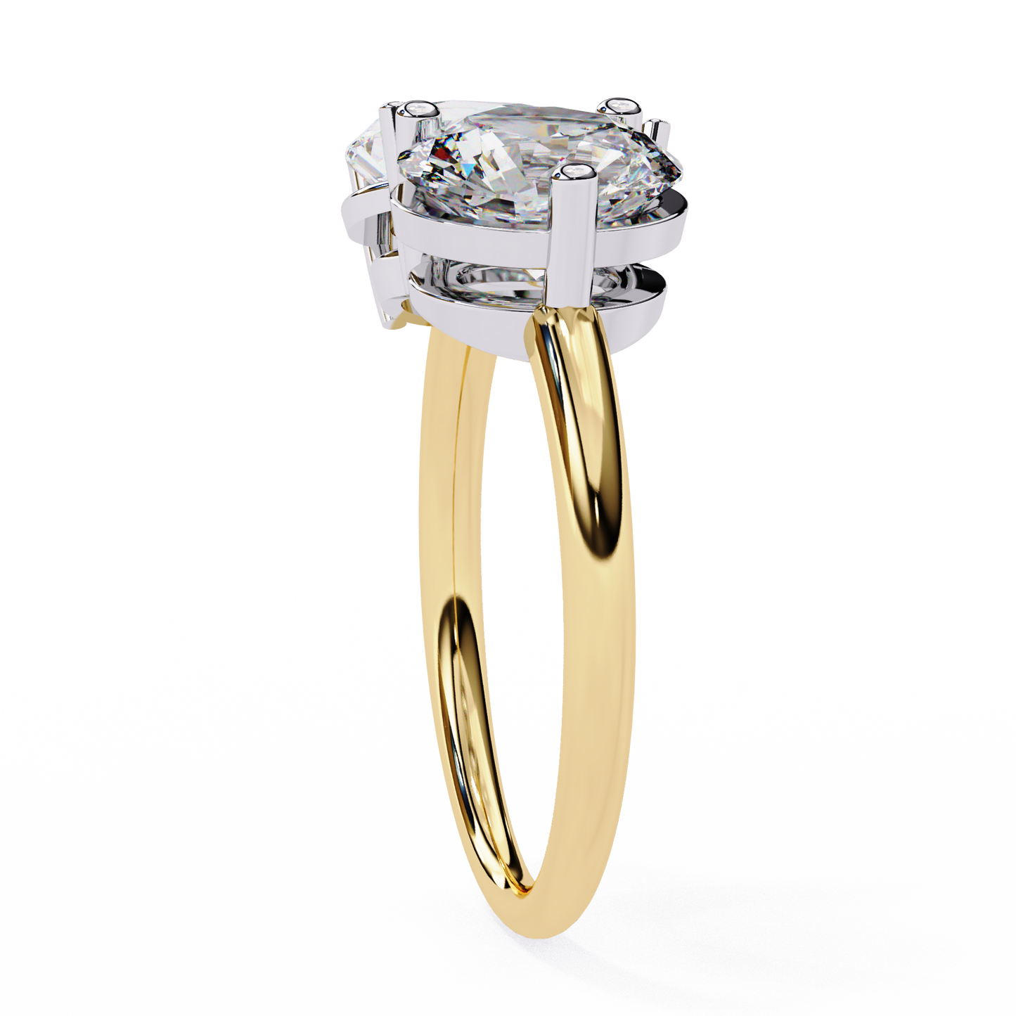 toi et moi 2.00 carat pear & round cut diamond engagement ring – two stone bridal jewelry