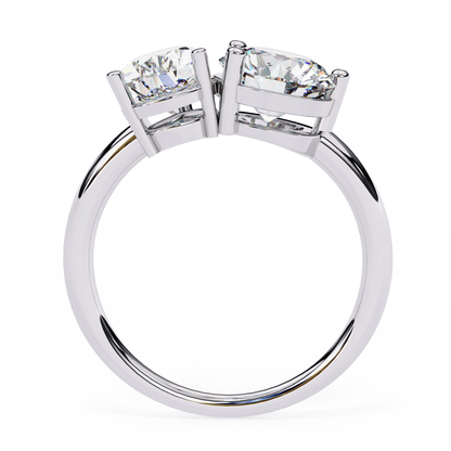Toi et Moi 2.00 Carat Pear & Round Cut Diamond Engagement Ring – Two Stone Bridal Jewelry