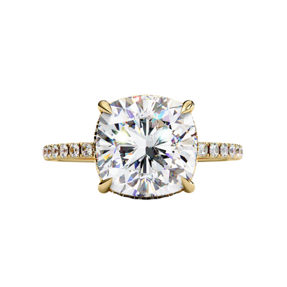 3.25 Carat Cushion Cut Diamond Solitaire Engagement Ring for Women – Luxury Bridal Jewelry