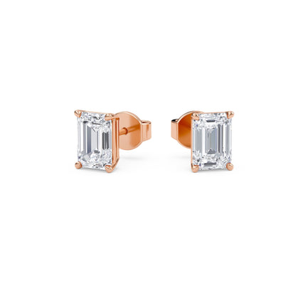 2.00 Carat Emerald Cut Diamond Stud Earrings - Premium Jewelry