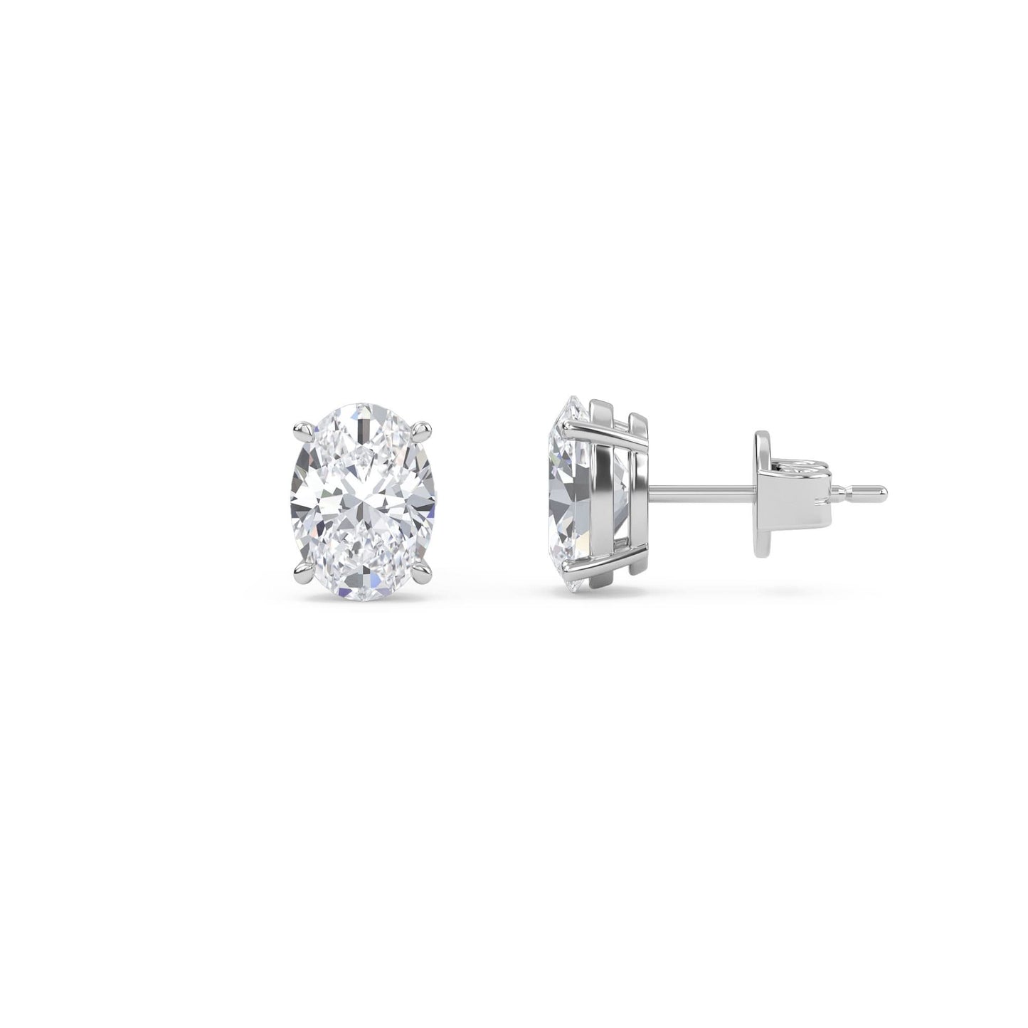 2.00 carat oval cut diamond stud earrings - fine jewelry