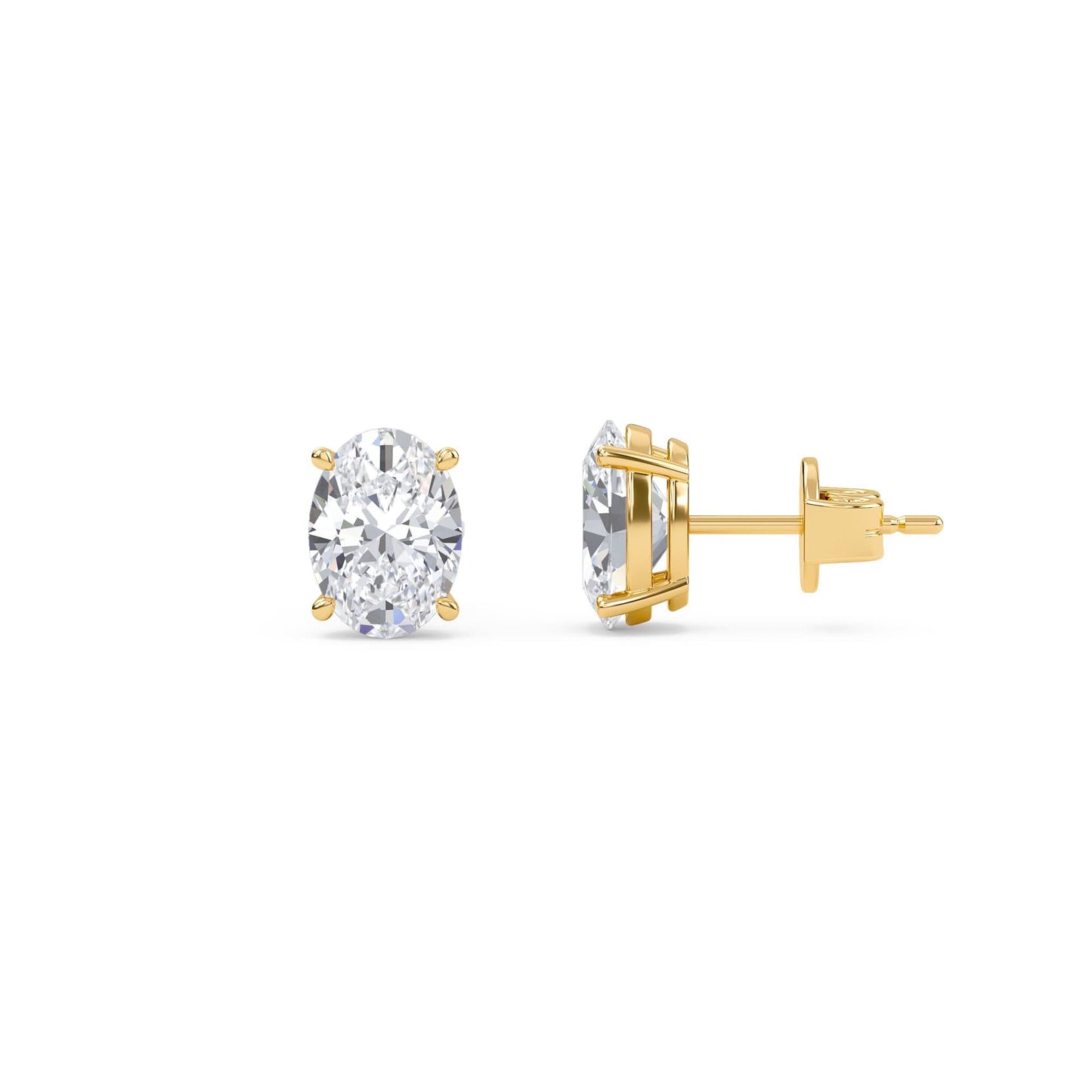 2.00 carat oval cut diamond stud earrings - fine jewelry