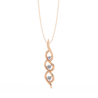 LGD Pendant Round Stone (0.20ct ) In 14K Gold Without Chain