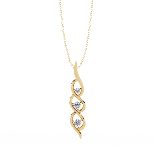 LGD Pendant Round Stone (0.20ct ) In 14K Gold Without Chain