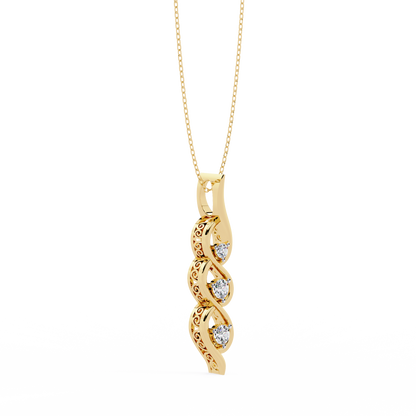 LGD Pendant Round Stone (0.20ct ) In 14K Gold Without Chain