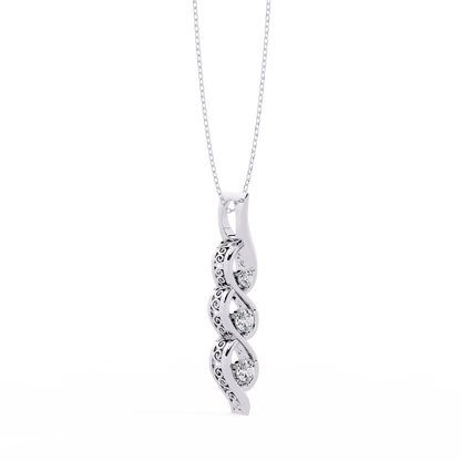 LGD Pendant Round Stone (0.20ct ) In 14K Gold Without Chain