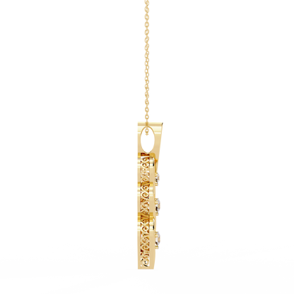 LGD Pendant Round Stone (0.20ct ) In 14K Gold Without Chain