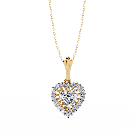 LGD  Pendant Heart Stone (0.93ct ) In 14K Gold Without Chain