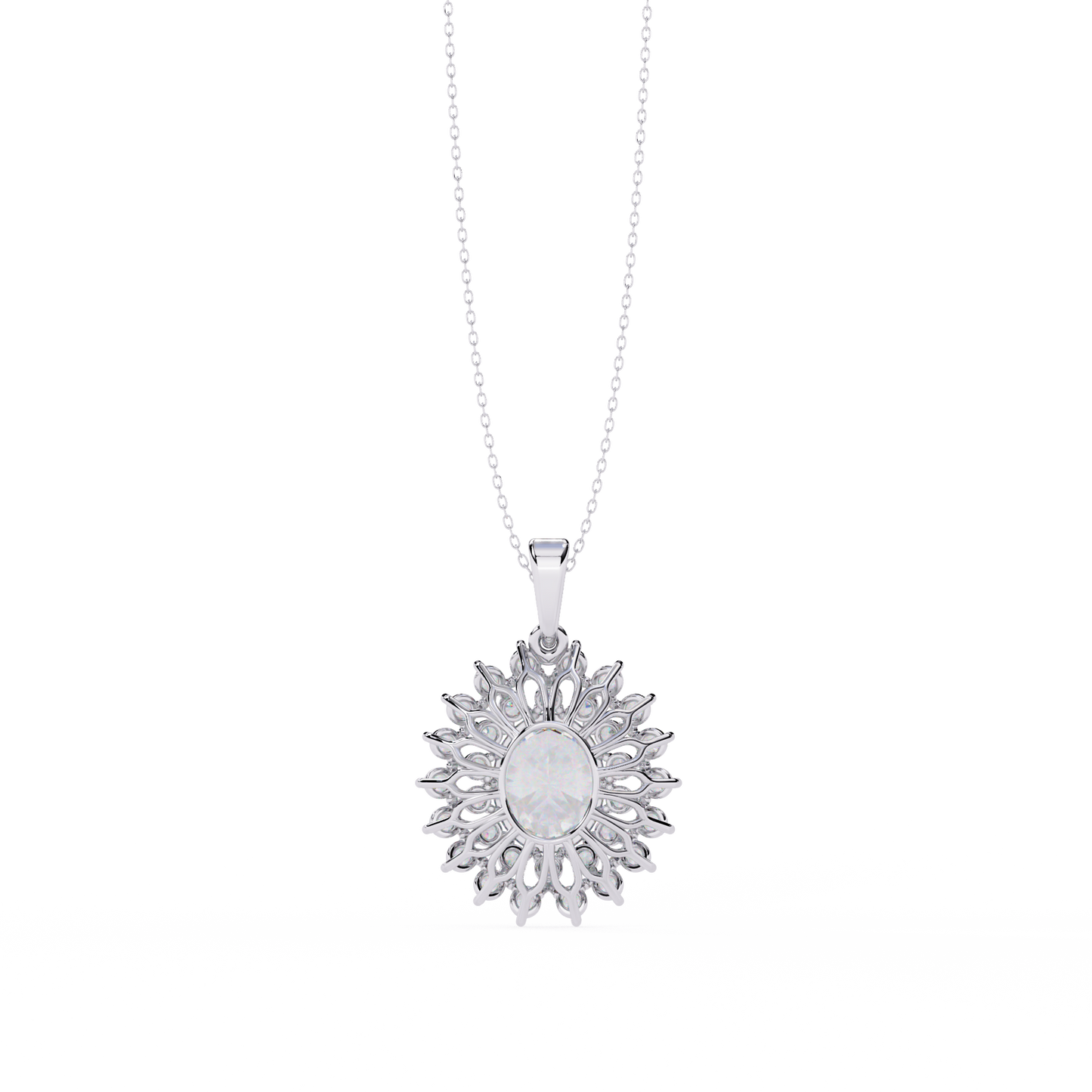 lgd pendant oval stone (3.41ct ) in 14k gold without chain