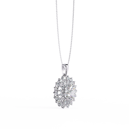 LGD Pendant Oval Stone (3.41ct ) In 14K Gold Without Chain