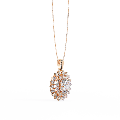 LGD Pendant Oval Stone (3.41ct ) In 14K Gold Without Chain