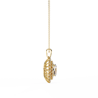 LGD Pendant Oval Stone (3.41ct ) In 14K Gold Without Chain