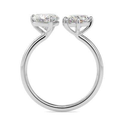Toi et Moi 2 Carat Heart & Pear Cut Diamond Engagement Ring for Women – Two Stone Bridal Jewelry