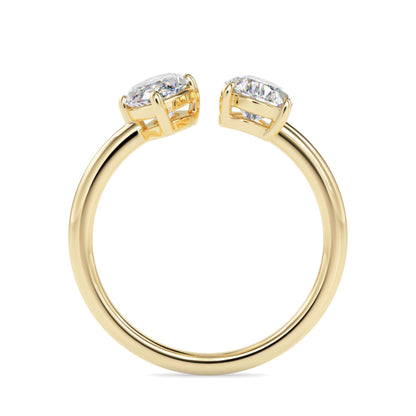 Toi et Moi 2 Carat Marquise & Pear Cut Diamond Engagement Ring for Women – Two Stone Bridal Jewelry