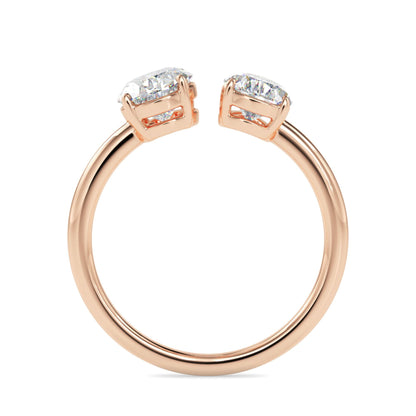 Toi et Moi 2 Carat Oval & Pear Cut Diamond Engagement Ring for Women – Two Stone Bridal Jewelry