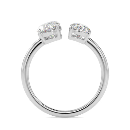 Toi et Moi 2 Carat Oval & Pear Cut Diamond Engagement Ring for Women – Two Stone Bridal Jewelry