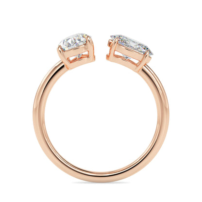 Toi et Moi 2 Carat Oval & Pear Cut Diamond Engagement Ring for Women – Two Stone Bridal Jewelry