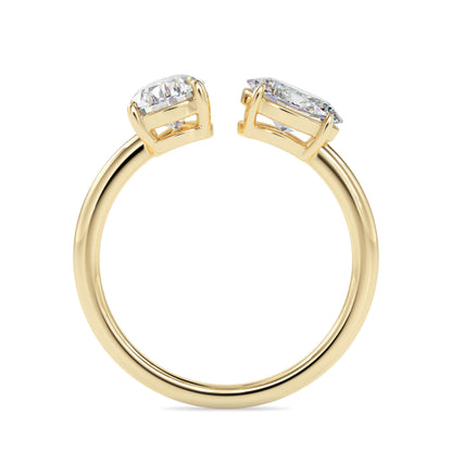 Toi et Moi 2 Carat Oval & Pear Cut Diamond Engagement Ring for Women – Two Stone Bridal Jewelry