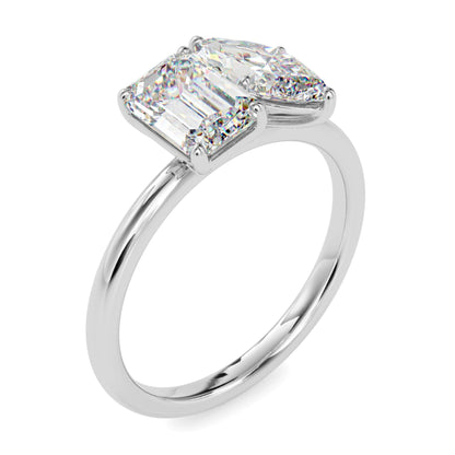 Toi et Moi 2 Carat Emerald & Marquise Cut Diamond Engagement Ring for Women – Two Stone Bridal Jewelry