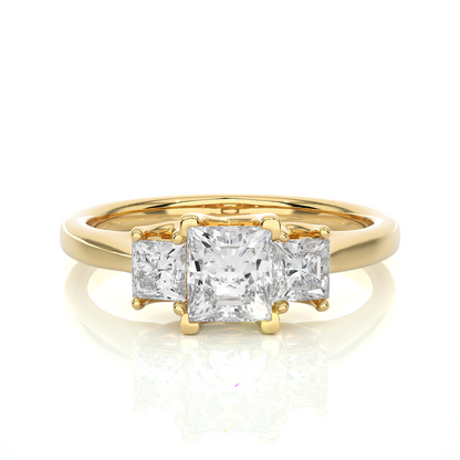 2.00 Carat Trinity Princess Cut Diamond Engagement Ring for Women – Three Stone Bridal Jewelry