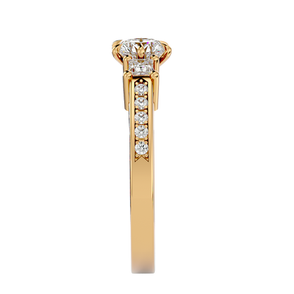 Three Stone 2.20 Carat Round & Princess Cut Diamond Engagement Ring for Women – Elegant Bridal Jewelry