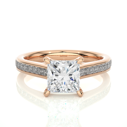 1.18 Carat Princess Cut Solitaire Diamond Engagement Ring for Women – Elegant Bridal Jewelry